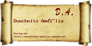 Duschnitz Amália névjegykártya